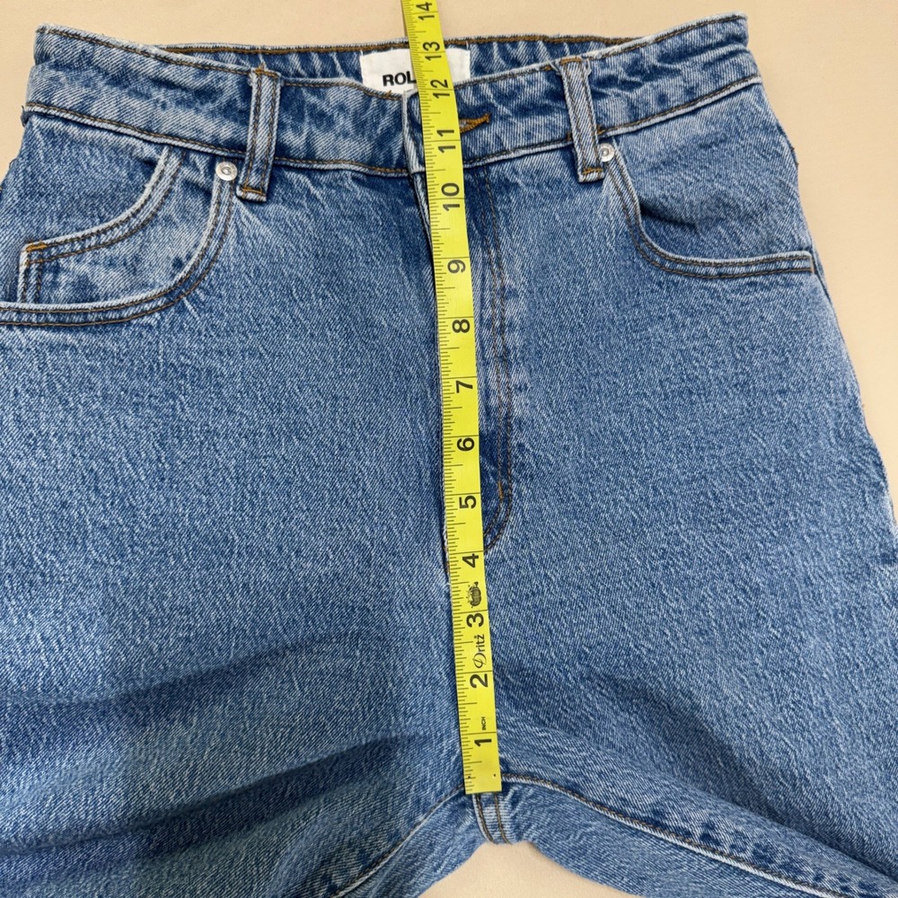 Rollas Dusters High Rise Slim Straight Leg Jeans Blue Size 27 Retro Classic EUC - Picture 3 of 15